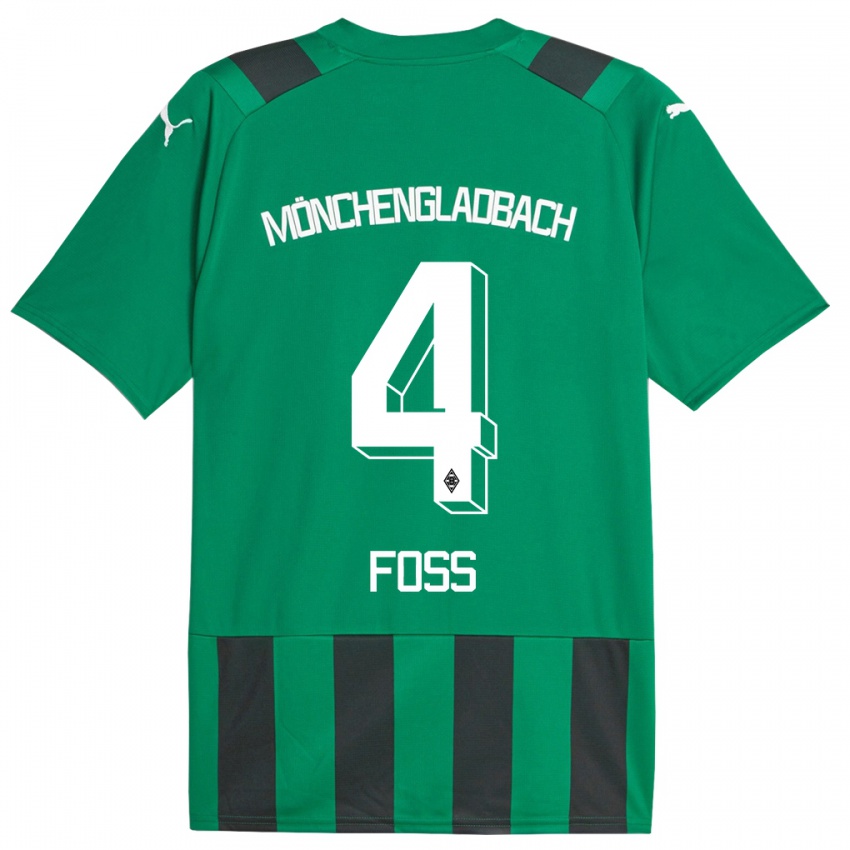 Kinder Jonathan Foss #4 Schwarz Grün Auswärtstrikot Trikot 2023/24 T-Shirt Schweiz