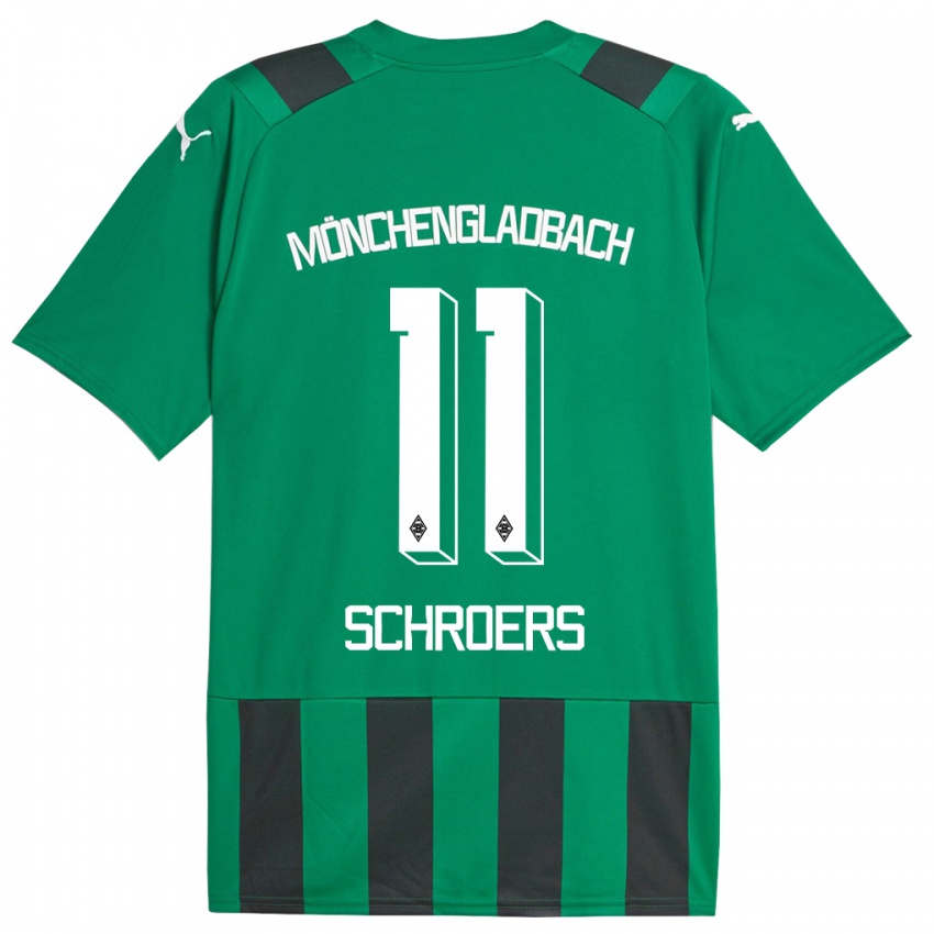 Kinder Mika Schroers #11 Schwarz Grün Auswärtstrikot Trikot 2023/24 T-Shirt Schweiz