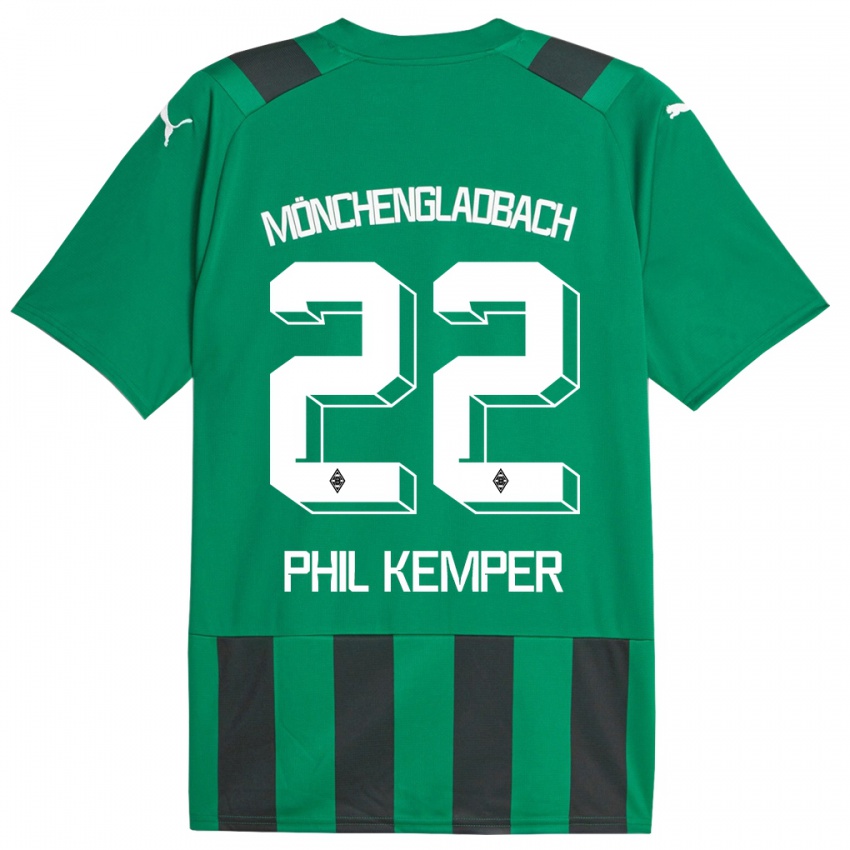 Kinder Phil Kemper #22 Schwarz Grün Auswärtstrikot Trikot 2023/24 T-Shirt Schweiz