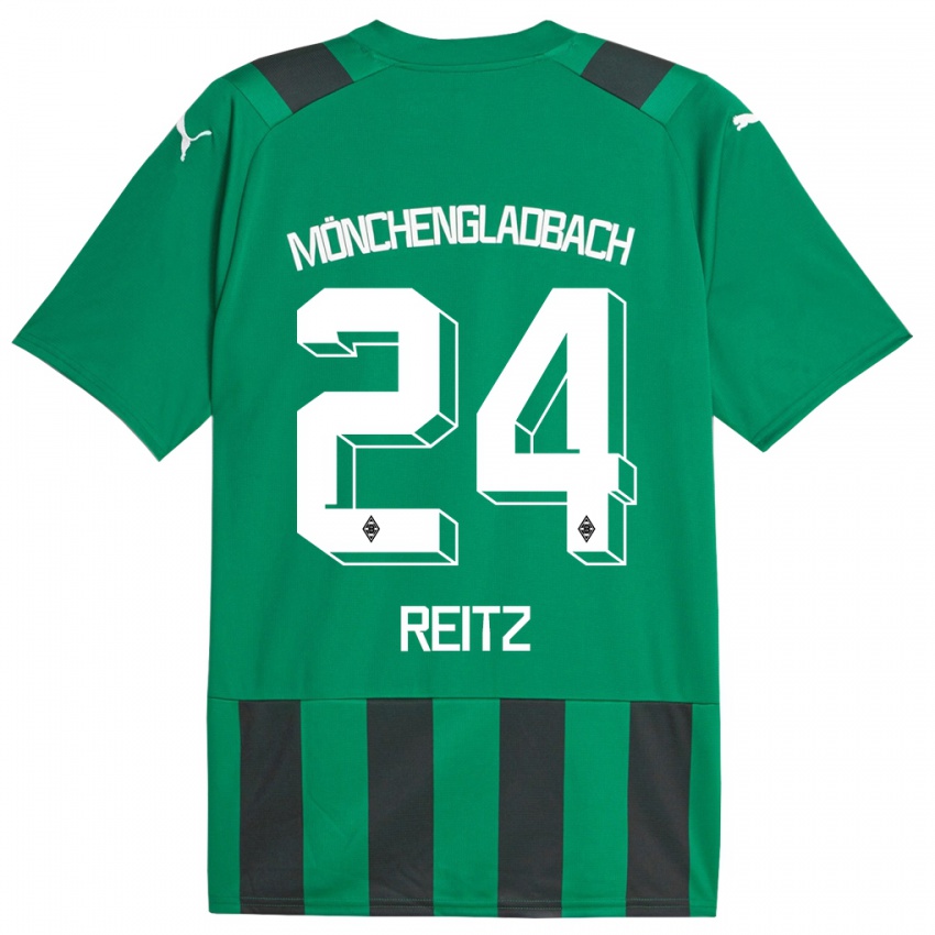 Kinder Tony Reitz #24 Schwarz Grün Auswärtstrikot Trikot 2023/24 T-Shirt Schweiz