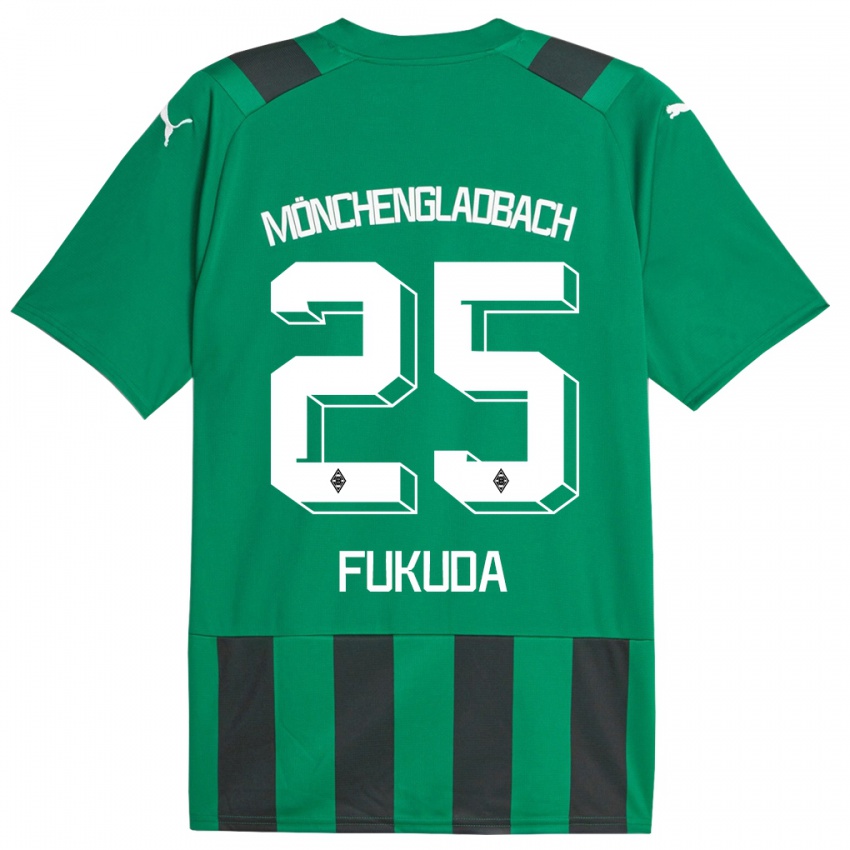 Enfant Maillot Shio Fukuda #25 Vert Noir Tenues Extérieur 2023/24 T-Shirt Suisse