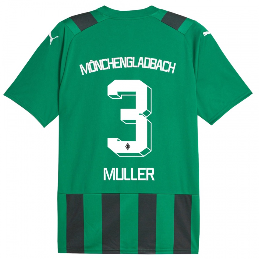 Kinder Barbara Müller #3 Schwarz Grün Auswärtstrikot Trikot 2023/24 T-Shirt Schweiz