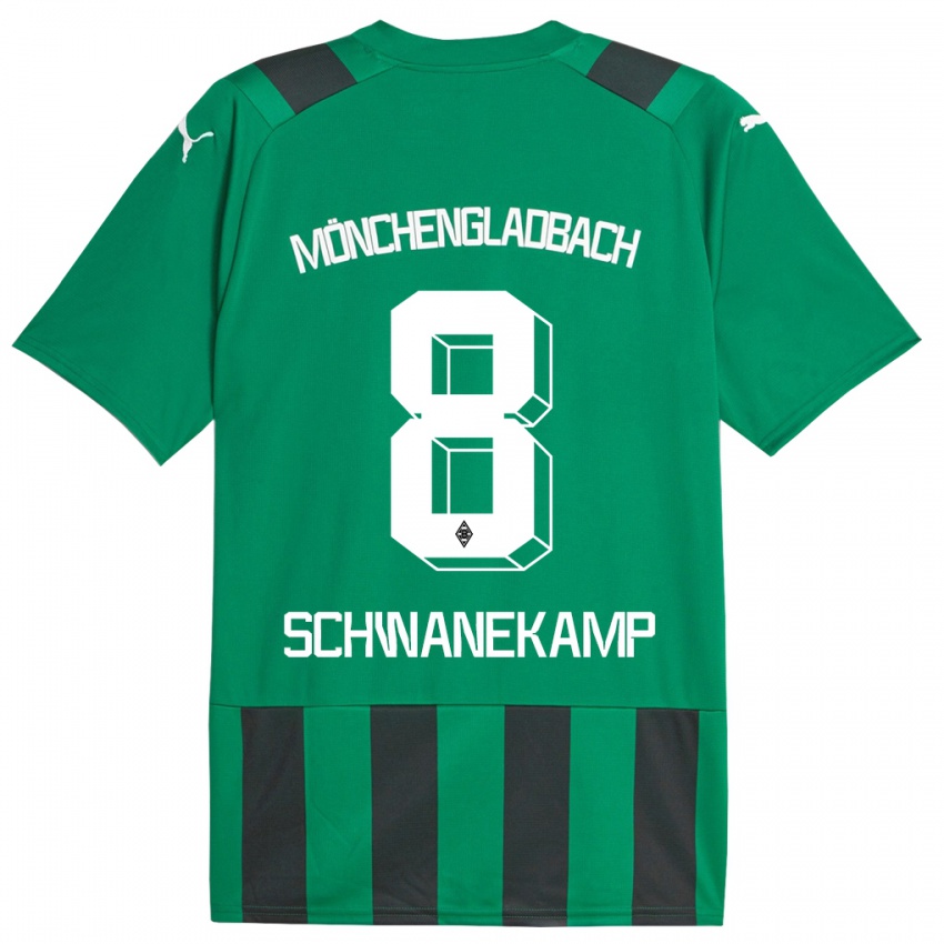 Kinder Jana Schwanekamp #8 Schwarz Grün Auswärtstrikot Trikot 2023/24 T-Shirt Schweiz