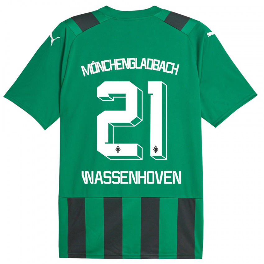 Kinder Michelle Wassenhoven #21 Schwarz Grün Auswärtstrikot Trikot 2023/24 T-Shirt Schweiz