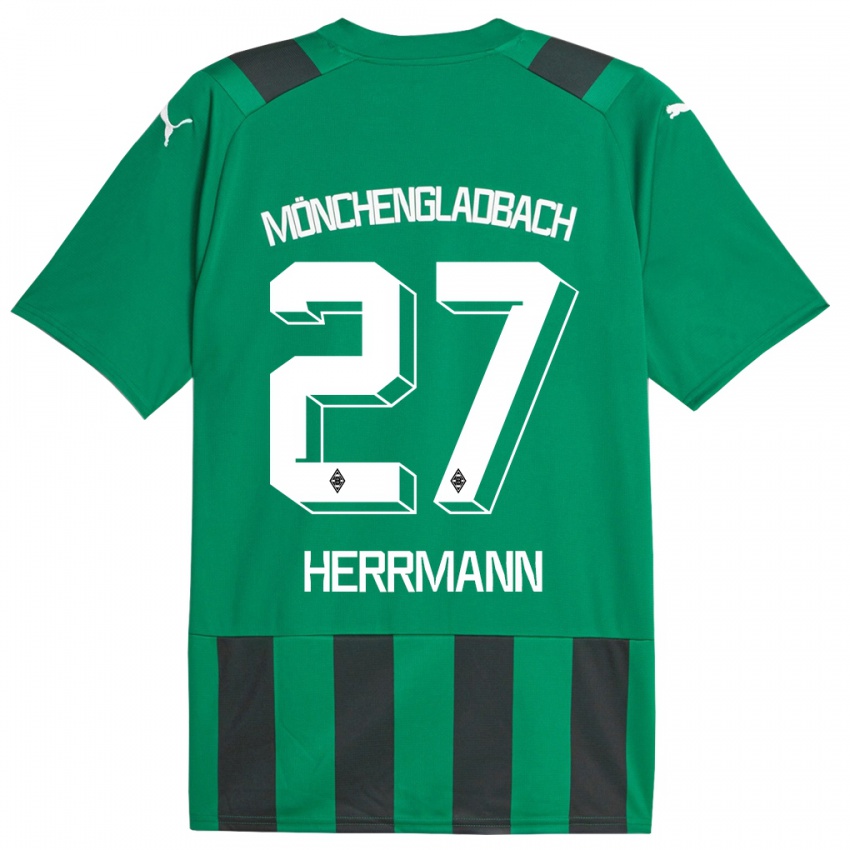 Kinder Michelle Herrmann #27 Schwarz Grün Auswärtstrikot Trikot 2023/24 T-Shirt Schweiz