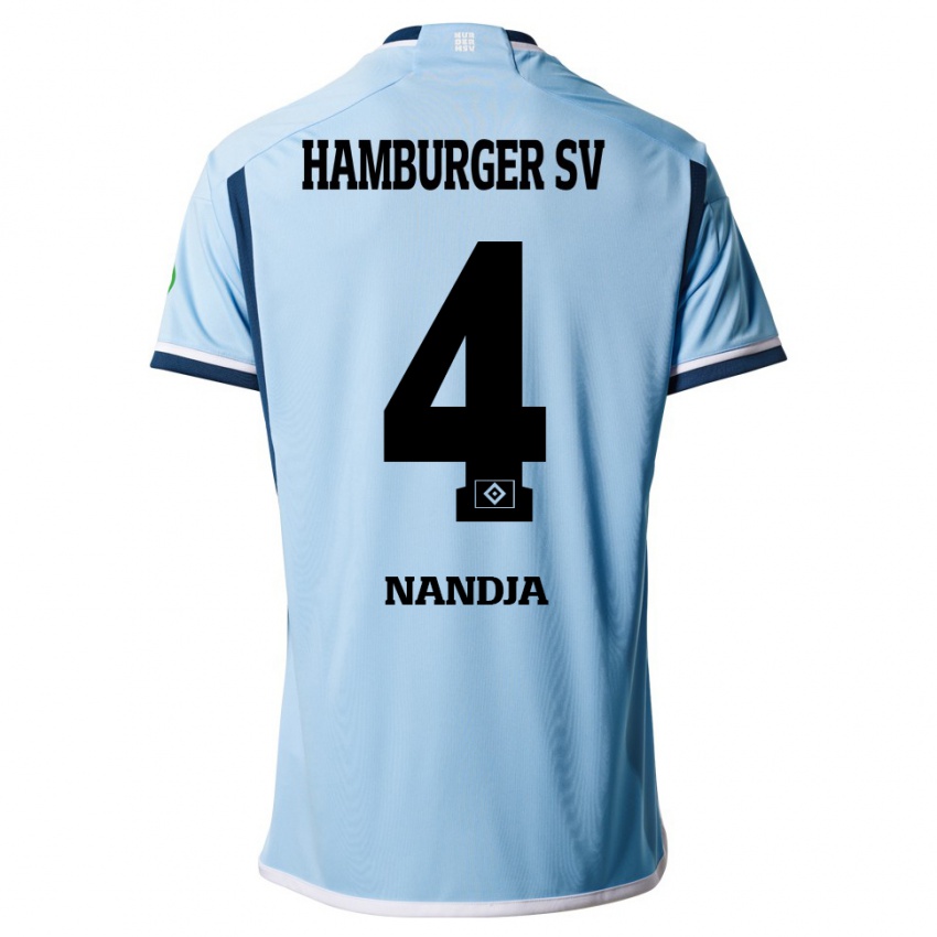 Enfant Maillot Shafiq Nandja #4 Bleu Tenues Extérieur 2023/24 T-Shirt Suisse