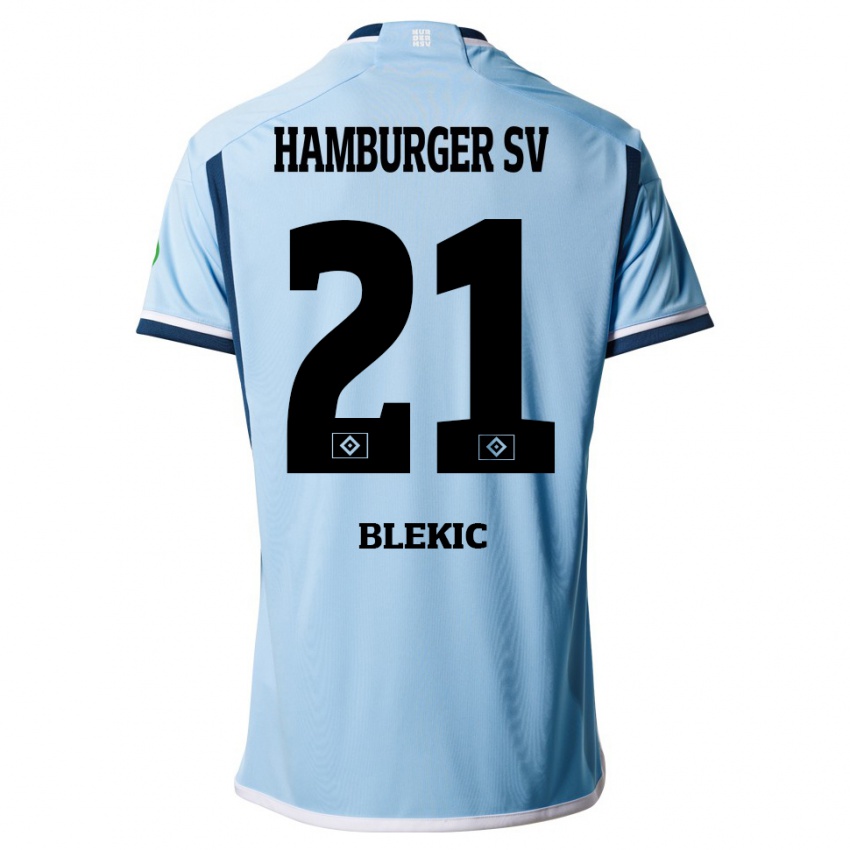 Enfant Maillot Romeo Blekic #21 Bleu Tenues Extérieur 2023/24 T-Shirt Suisse