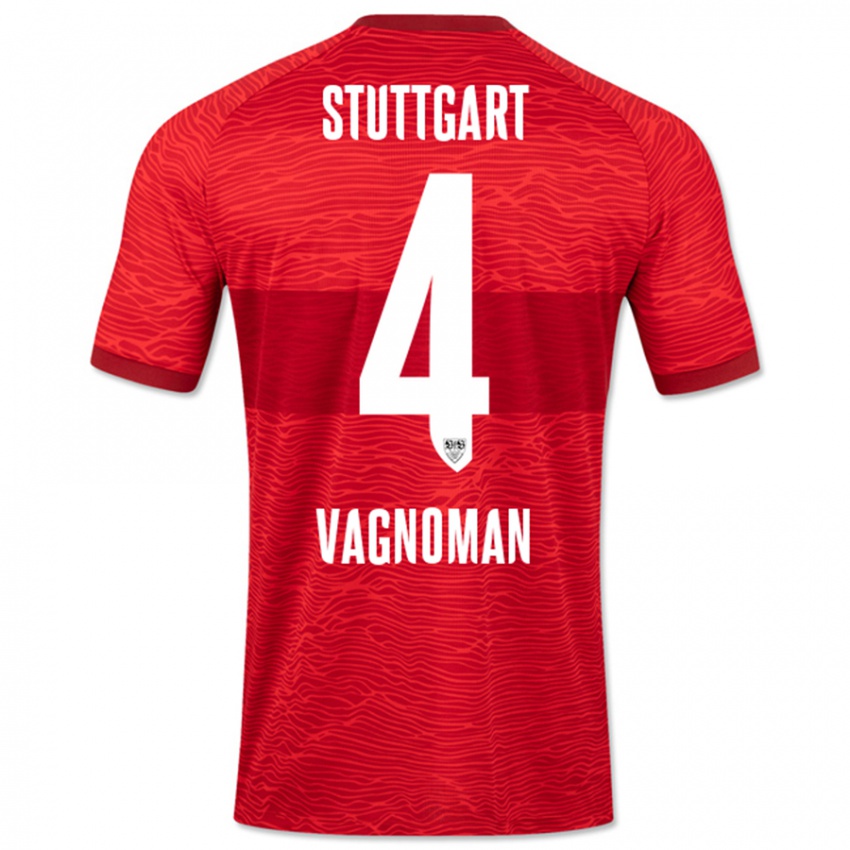 Enfant Maillot Josha Vagnoman #4 Rouge Tenues Extérieur 2023/24 T-Shirt Suisse