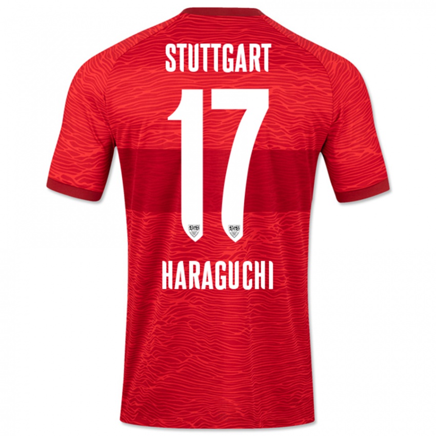 Enfant Maillot Genki Haraguchi #17 Rouge Tenues Extérieur 2023/24 T-Shirt Suisse
