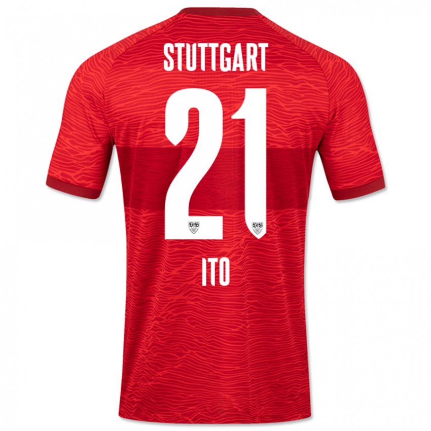 Kinder Hiroki Ito #21 Rot Auswärtstrikot Trikot 2023/24 T-Shirt Schweiz
