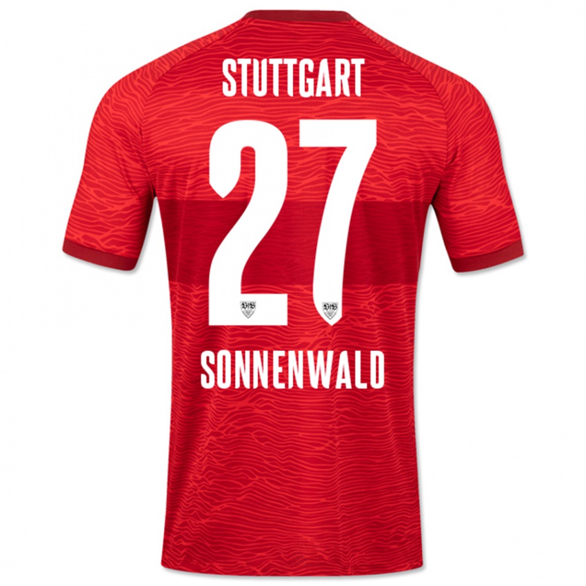 Kinder Lukas Sonnenwald #27 Rot Auswärtstrikot Trikot 2023/24 T-Shirt Schweiz