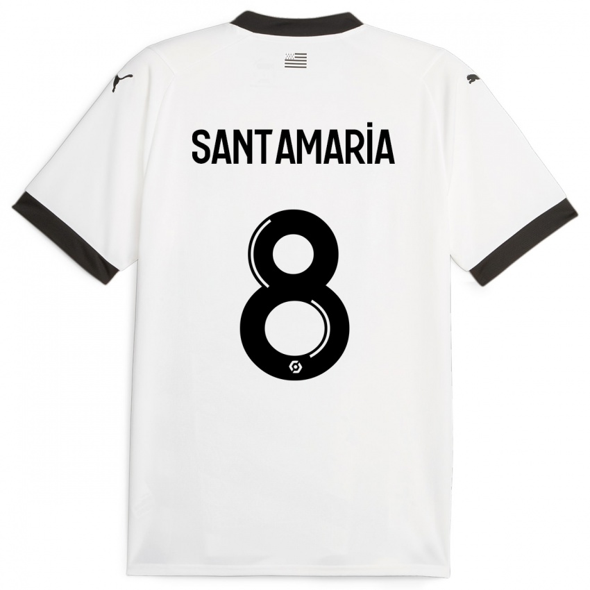 Enfant Maillot Baptiste Santamaria #8 Blanc Tenues Extérieur 2023/24 T-Shirt Suisse