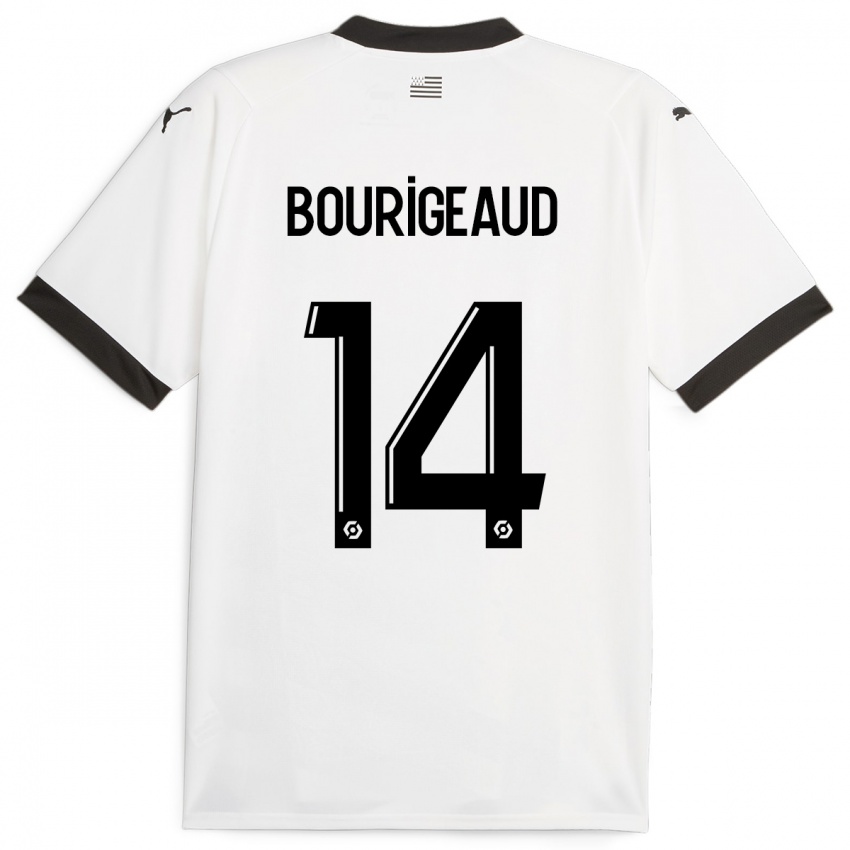 Enfant Maillot Benjamin Bourigeaud #14 Blanc Tenues Extérieur 2023/24 T-Shirt Suisse