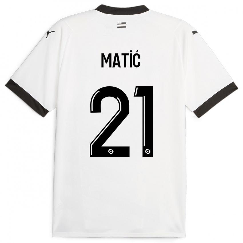 Enfant Maillot Nemanja Matic #21 Blanc Tenues Extérieur 2023/24 T-Shirt Suisse