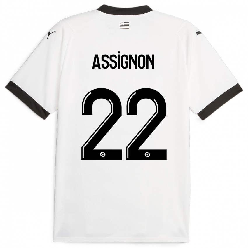 Enfant Maillot Lorenz Assignon #22 Blanc Tenues Extérieur 2023/24 T-Shirt Suisse