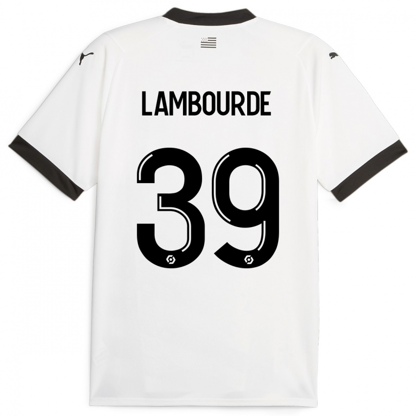 Enfant Maillot Mathis Lambourde #39 Blanc Tenues Extérieur 2023/24 T-Shirt Suisse