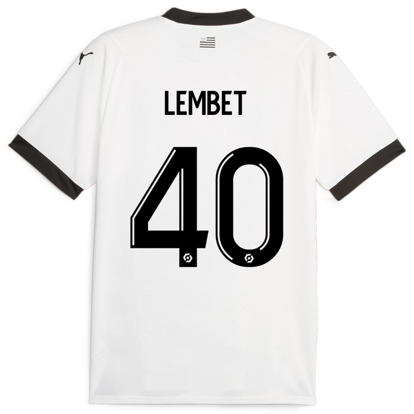 Enfant Maillot Geoffrey Lembet #40 Blanc Tenues Extérieur 2023/24 T-Shirt Suisse