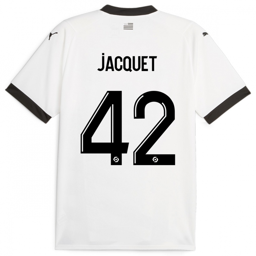 Enfant Maillot Jérémy Jacquet #42 Blanc Tenues Extérieur 2023/24 T-Shirt Suisse