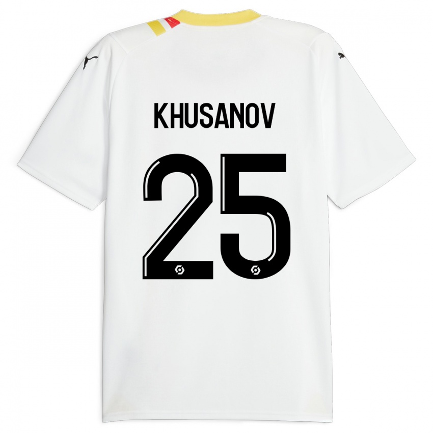 Enfant Maillot Abdukodir Khusanov #25 Noir Tenues Extérieur 2023/24 T-Shirt Suisse