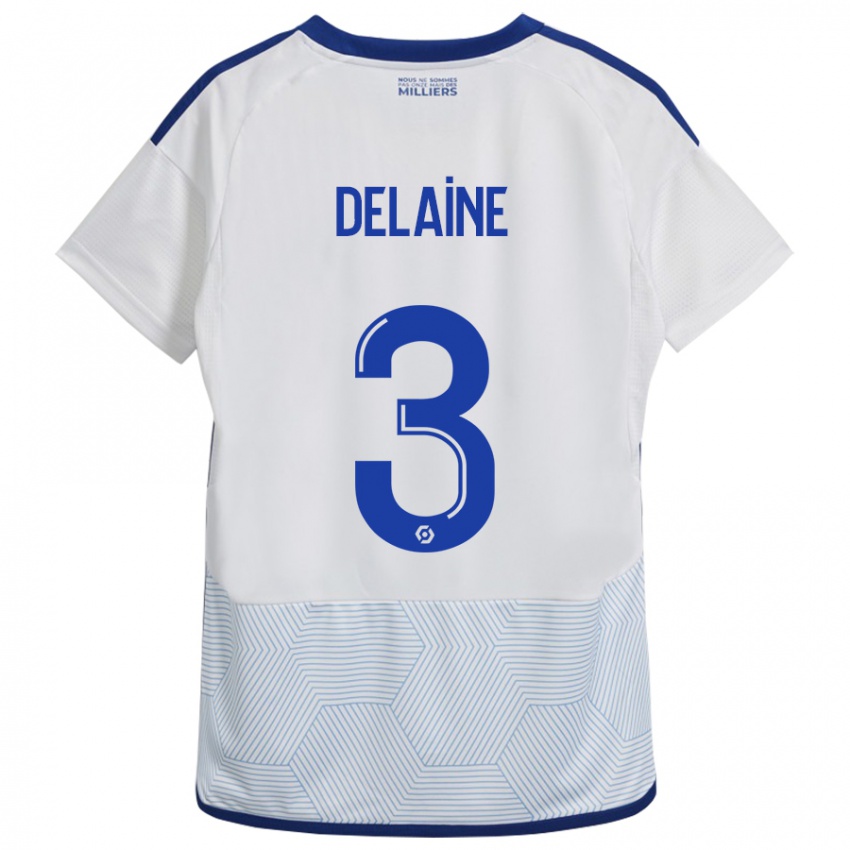 Enfant Maillot Thomas Delaine #3 Blanc Tenues Extérieur 2023/24 T-Shirt Suisse