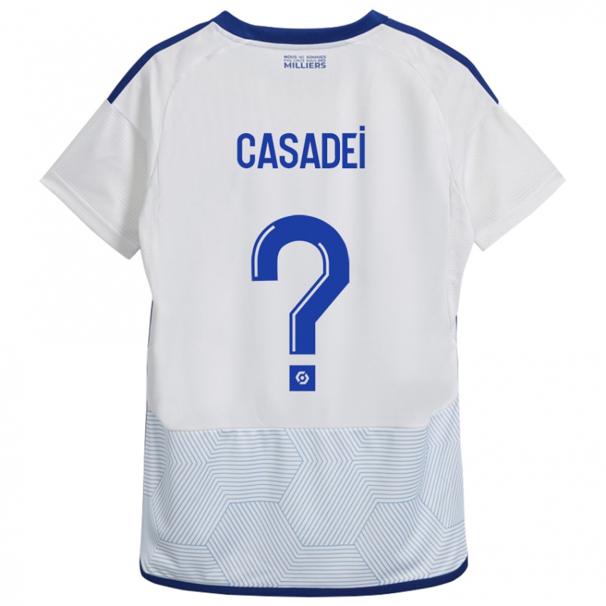 Enfant Maillot Alexis Casadei #0 Blanc Tenues Extérieur 2023/24 T-Shirt Suisse