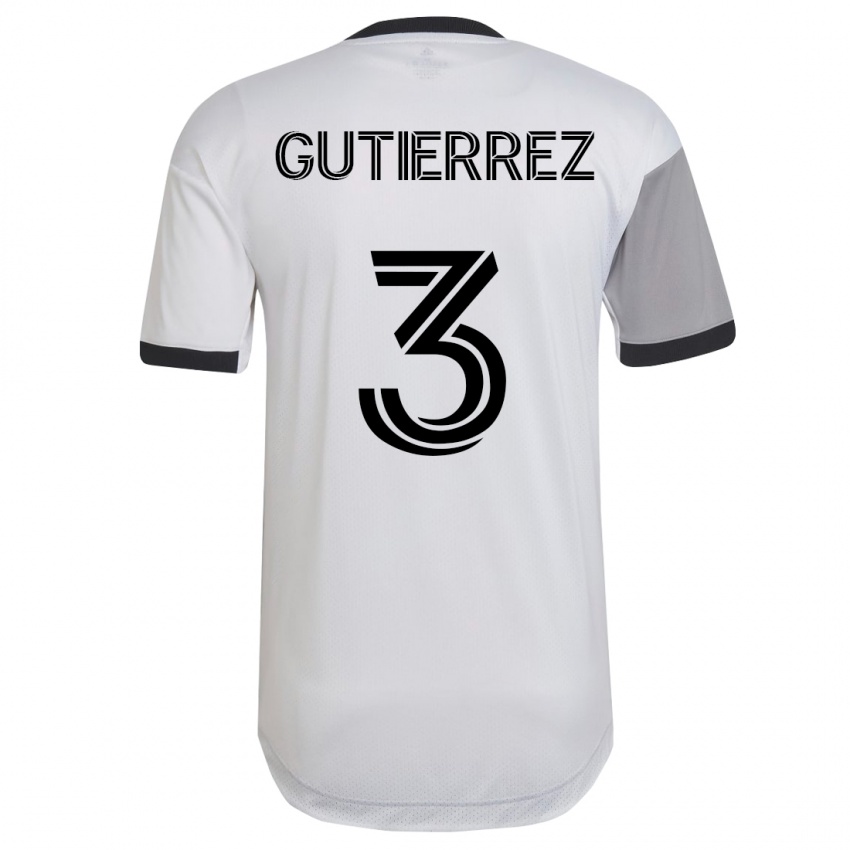 Enfant Maillot Cristián Gutiérrez #3 Blanc Tenues Extérieur 2023/24 T-Shirt Suisse
