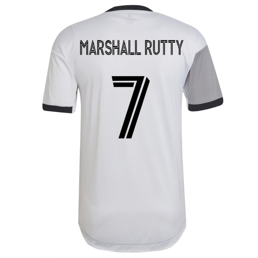 Enfant Maillot Jahkeele Marshall-Rutty #7 Blanc Tenues Extérieur 2023/24 T-Shirt Suisse