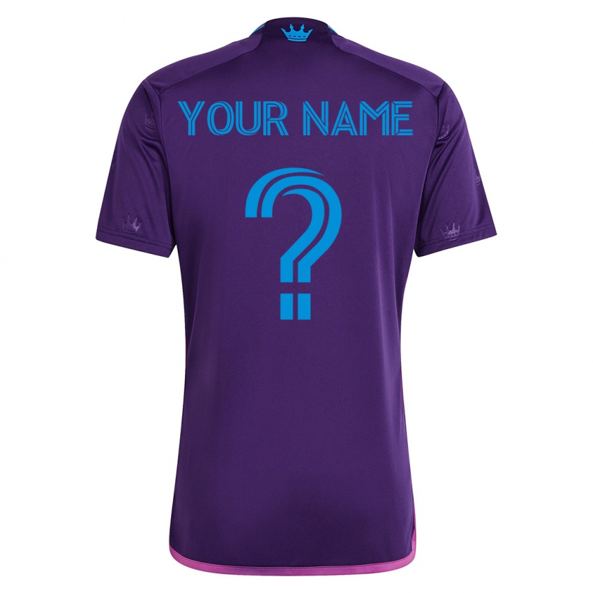 Enfant Maillot Votre Nom #0 Violet Tenues Extérieur 2023/24 T-Shirt Suisse