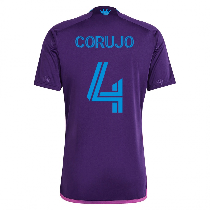 Kinder Guzmán Corujo #4 Violett Auswärtstrikot Trikot 2023/24 T-Shirt Schweiz
