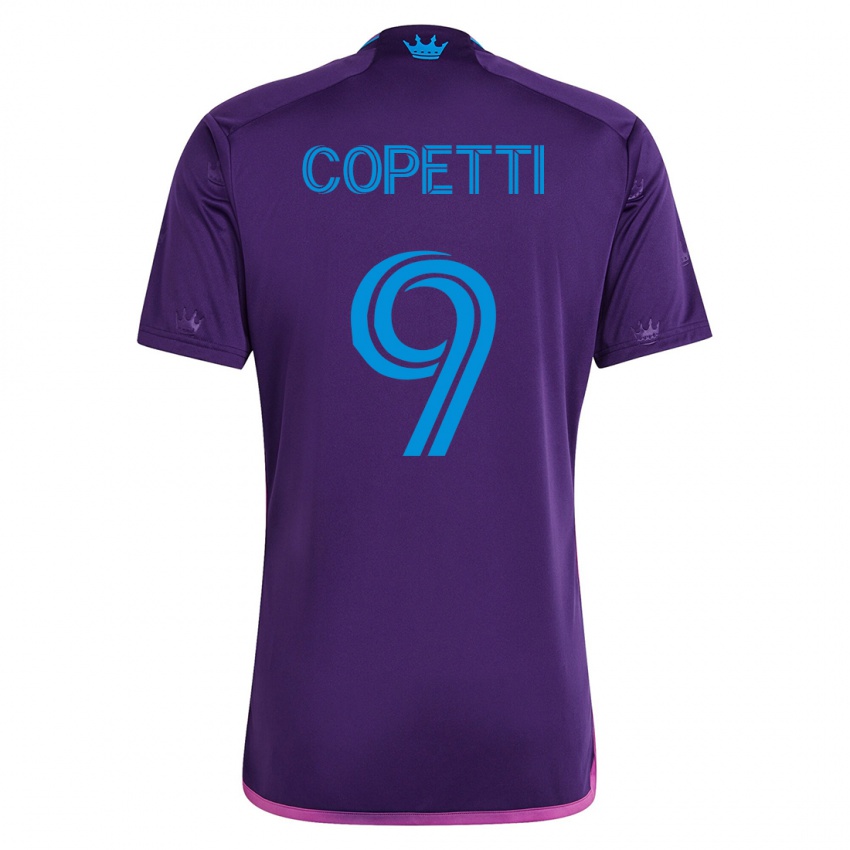 Enfant Maillot Enzo Copetti #9 Violet Tenues Extérieur 2023/24 T-Shirt Suisse
