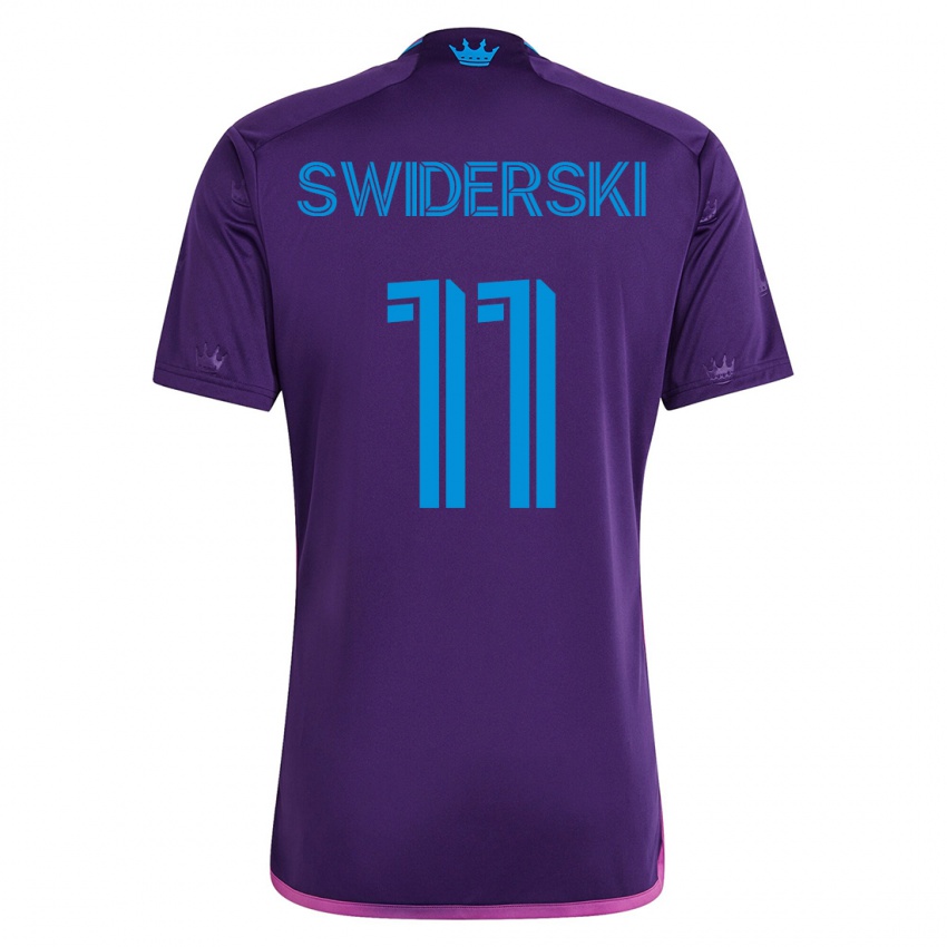 Enfant Maillot Karol Swiderski #11 Violet Tenues Extérieur 2023/24 T-Shirt Suisse