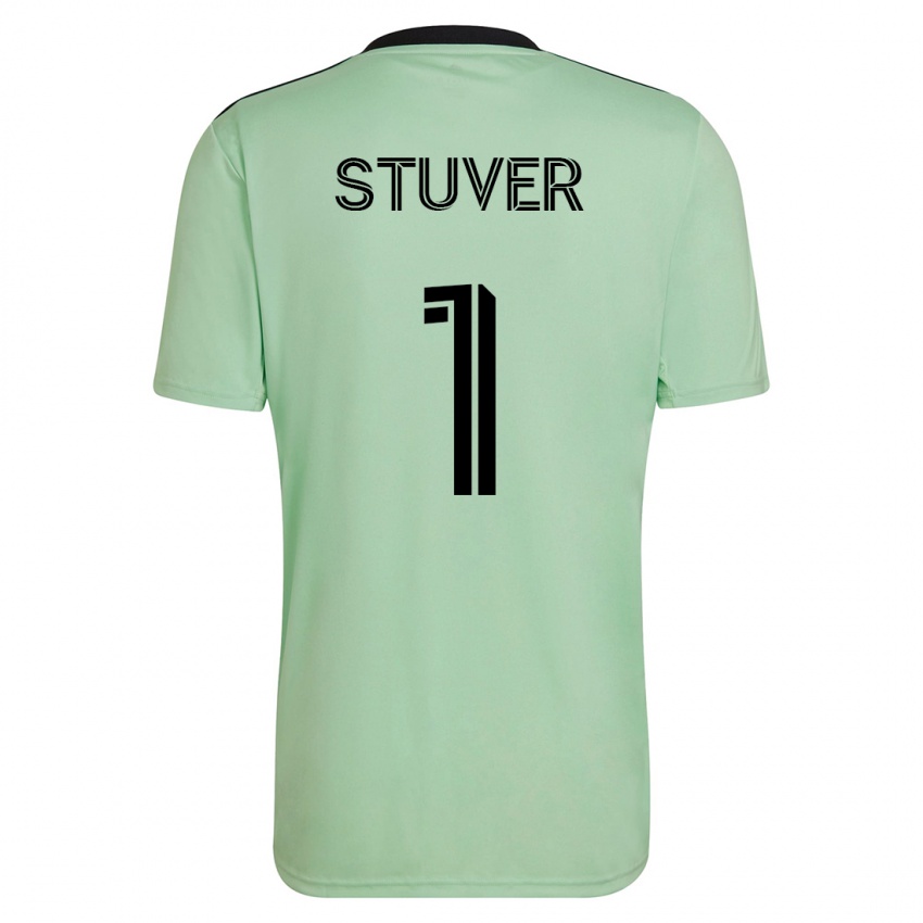 Kinder Brad Stuver #1 Hellgrün Auswärtstrikot Trikot 2023/24 T-Shirt Schweiz