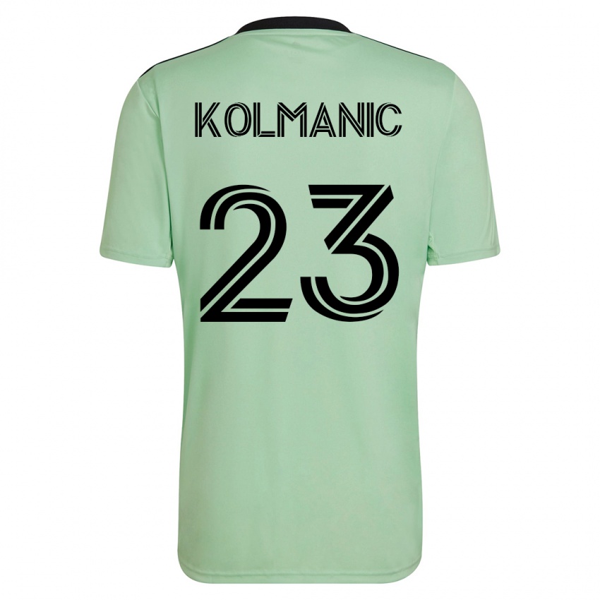 Kinder Zan Kolmanic #23 Hellgrün Auswärtstrikot Trikot 2023/24 T-Shirt Schweiz