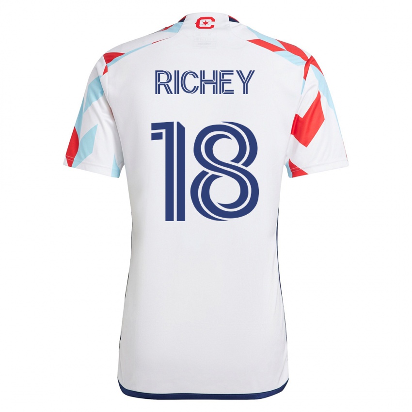Kinder Spencer Richey #18 Weiß Blau Auswärtstrikot Trikot 2023/24 T-Shirt Schweiz