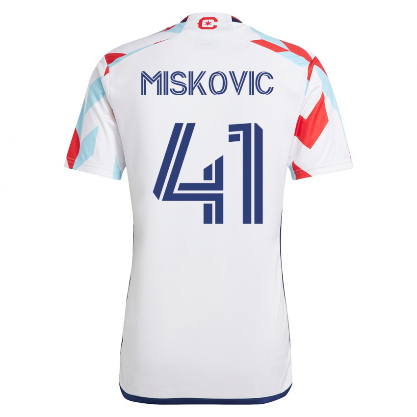 Kinder Mihajlo Miskovic #41 Weiß Blau Auswärtstrikot Trikot 2023/24 T-Shirt Schweiz