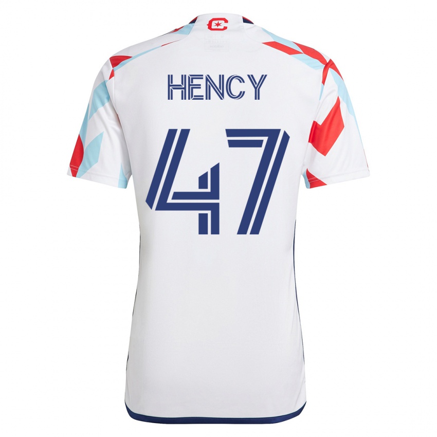 Enfant Maillot Billy Hency #47 Blanc Bleu Tenues Extérieur 2023/24 T-Shirt Suisse