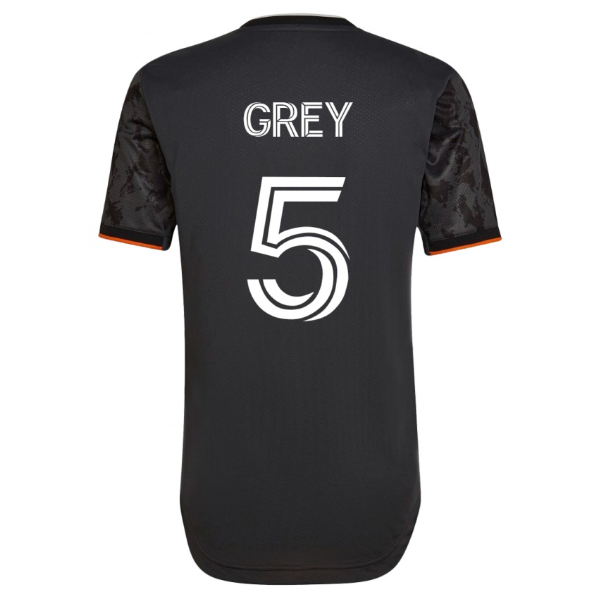 Kinder Omar Grey #5 Schwarz Auswärtstrikot Trikot 2023/24 T-Shirt Schweiz