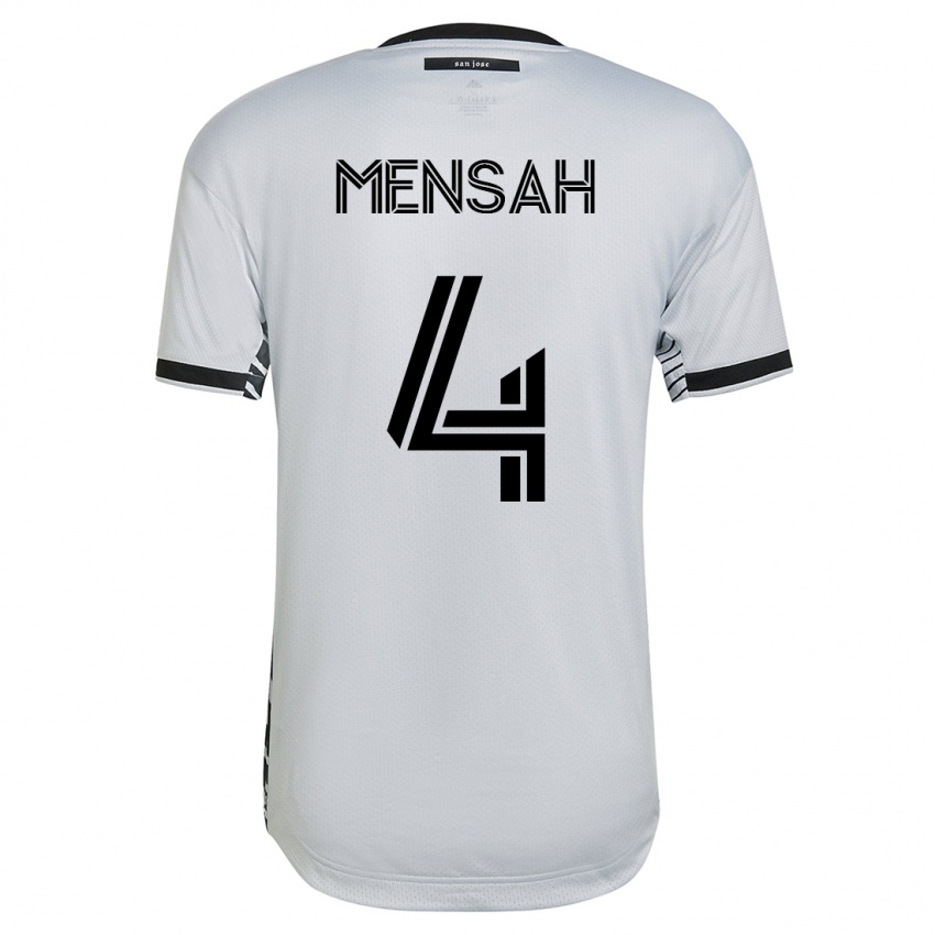 Enfant Maillot Jonathan Mensah #4 Blanc Tenues Extérieur 2023/24 T-Shirt Suisse