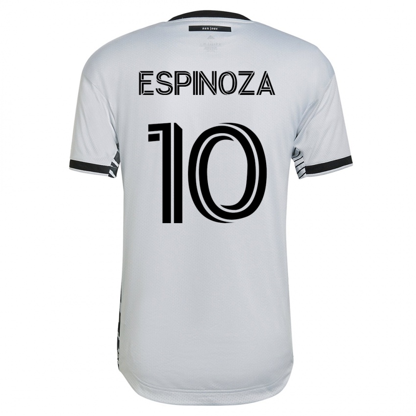 Enfant Maillot Cristian Espinoza #10 Blanc Tenues Extérieur 2023/24 T-Shirt Suisse