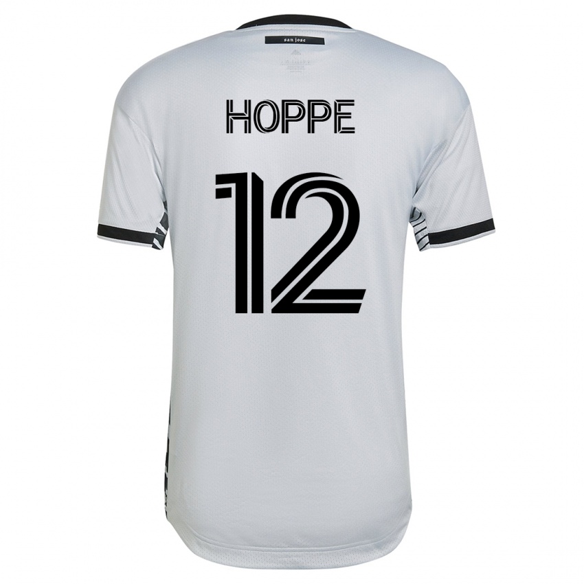 Enfant Maillot Matthew Hoppe #12 Blanc Tenues Extérieur 2023/24 T-Shirt Suisse