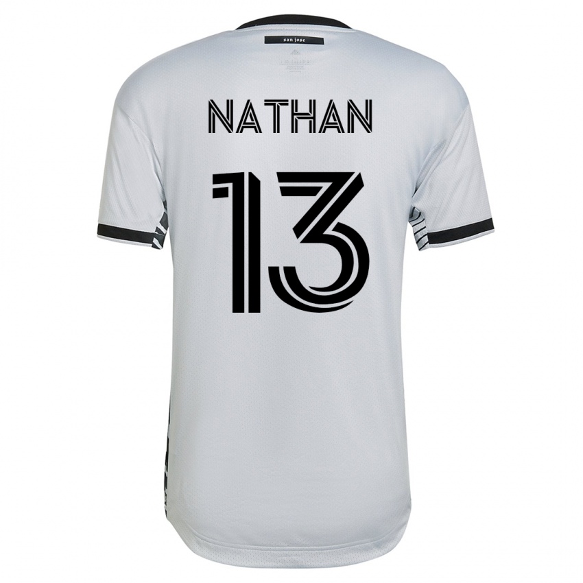Enfant Maillot Nathan #13 Blanc Tenues Extérieur 2023/24 T-Shirt Suisse