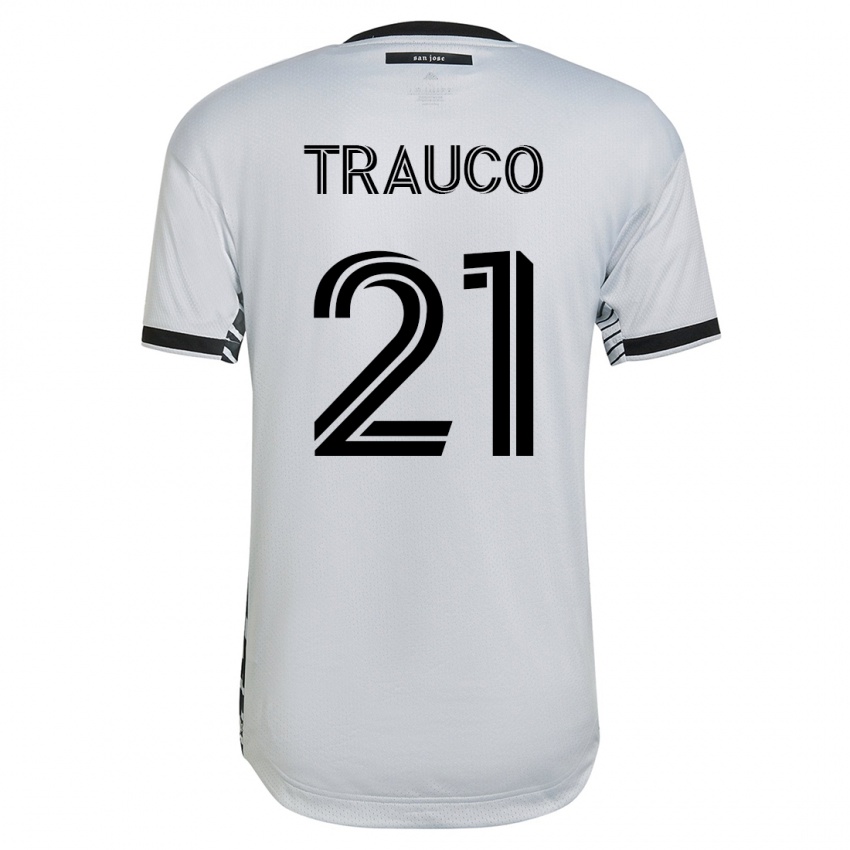 Enfant Maillot Miguel Trauco #21 Blanc Tenues Extérieur 2023/24 T-Shirt Suisse