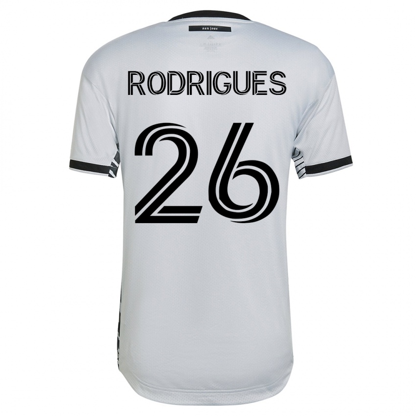Enfant Maillot Rodrigues #26 Blanc Tenues Extérieur 2023/24 T-Shirt Suisse