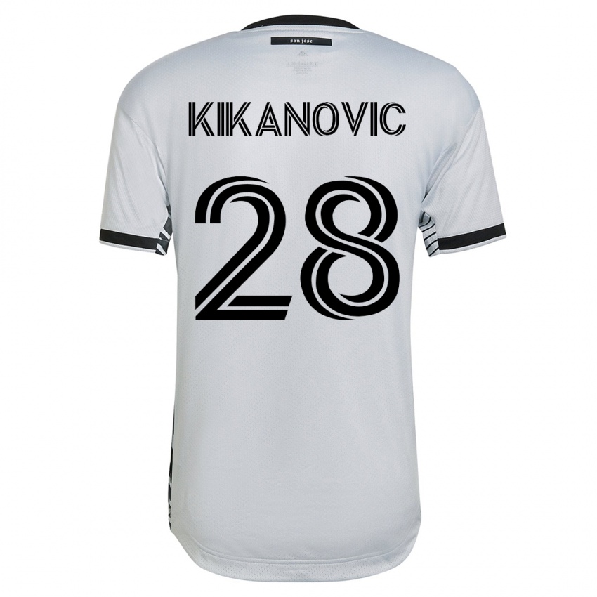 Enfant Maillot Benjamin Kikanovic #28 Blanc Tenues Extérieur 2023/24 T-Shirt Suisse