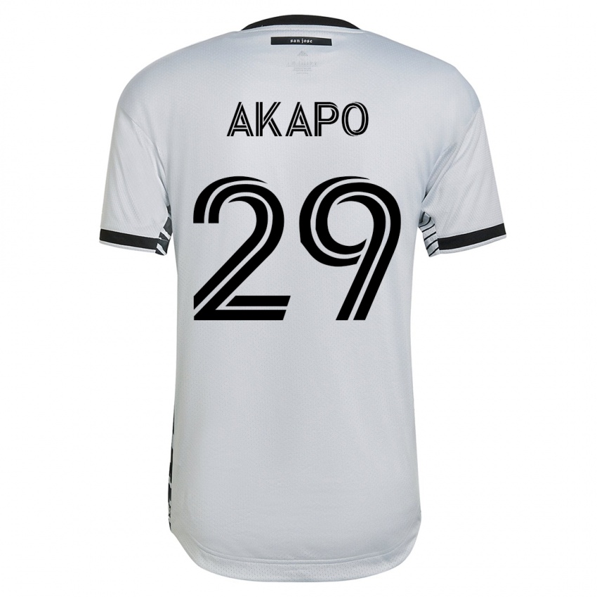 Enfant Maillot Carlos Akapo #29 Blanc Tenues Extérieur 2023/24 T-Shirt Suisse