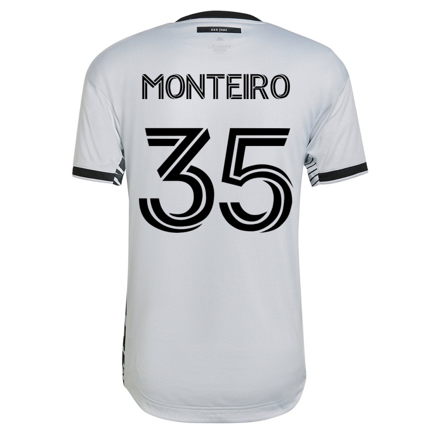 Enfant Maillot Jamiro Monteiro #35 Blanc Tenues Extérieur 2023/24 T-Shirt Suisse