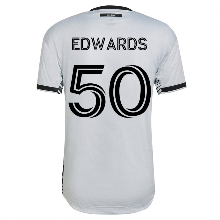 Enfant Maillot Aaron Edwards #50 Blanc Tenues Extérieur 2023/24 T-Shirt Suisse