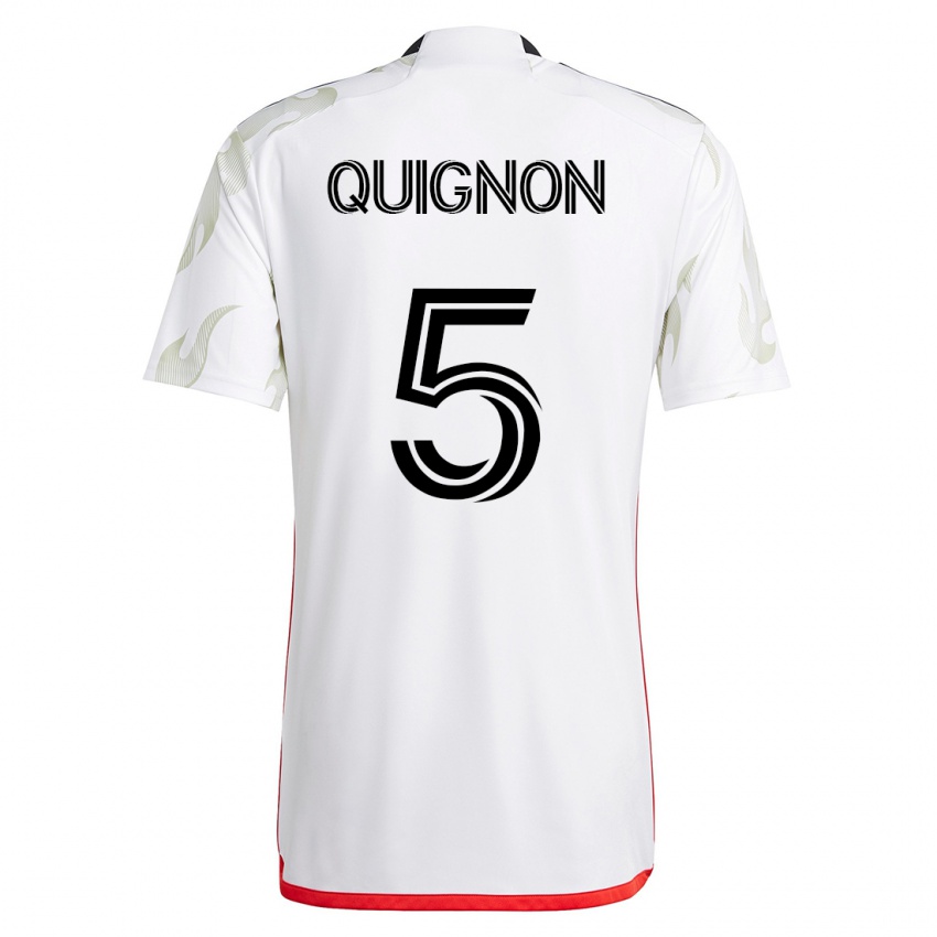 Enfant Maillot Facundo Quignón #5 Blanc Tenues Extérieur 2023/24 T-Shirt Suisse