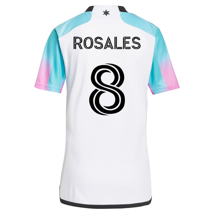 Enfant Maillot Joseph Rosales #8 Blanc Tenues Extérieur 2023/24 T-Shirt Suisse