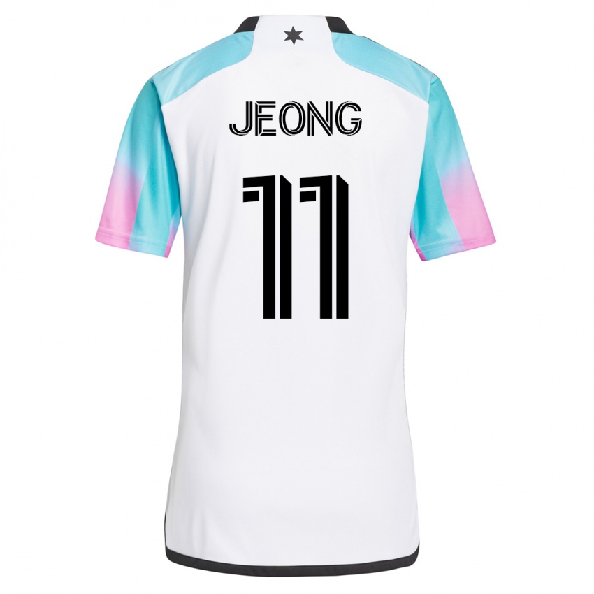 Enfant Maillot Sang-Bin Jeong #11 Blanc Tenues Extérieur 2023/24 T-Shirt Suisse